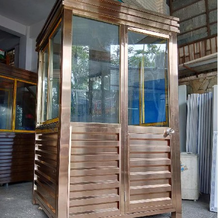 室外不锈钢岗亭保安亭价格可移动门卫亭小区厂家物业户外治安岗亭