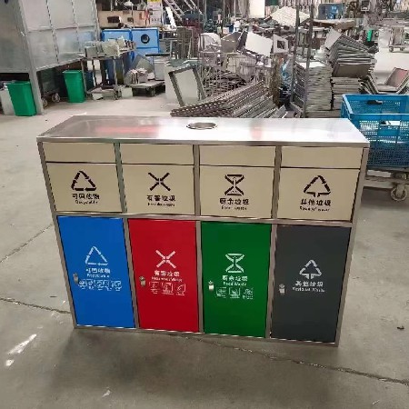 中山不锈钢镀锌板环卫垃圾桶景区街道商用户外分类垃圾桶多款组合